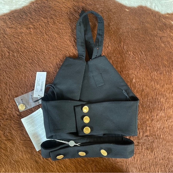 PROENZA SCHOULER WOOL BLEND BACKLESS HALTER NECK TOP W BUCKLE DETAIL 2 - Picture 9 of 10